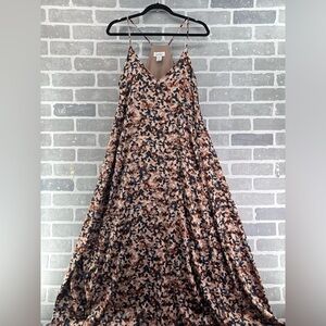 Nicole Miller New York Spaghetti Strap A-Line Maxi Dress with Pockets Medium